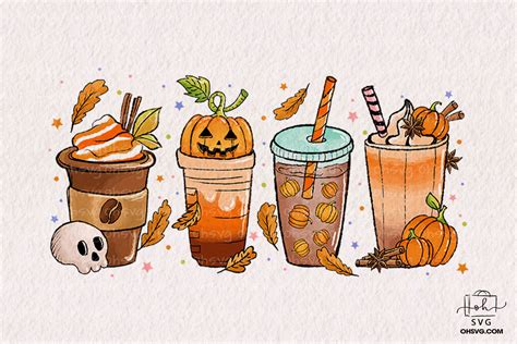 Watercolor Pumpkin Spice Clipart Fall Clipart Commercial Etsy Clip