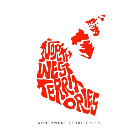 Northwest Territories map typography art. Northwest Territories map ...