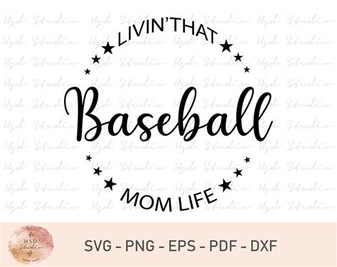 Baseball Mom Svg Cut File Livin That Baseball Mom Life Sublimation