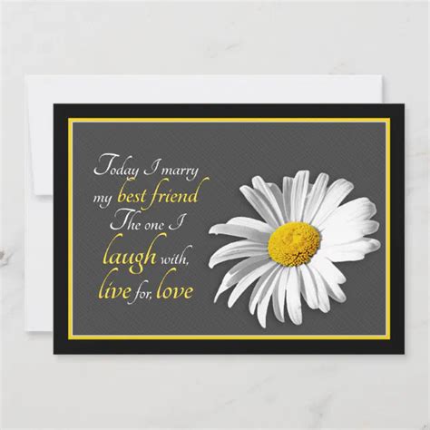 Black White Gold Shasta Daisy Wedding Invitation | Zazzle