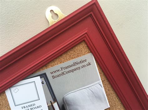 Long Pin Board A Large Cork Notice Board With Red Frame Painted In