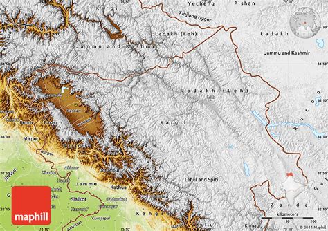 Physical Map Of Jammu And Kashmir