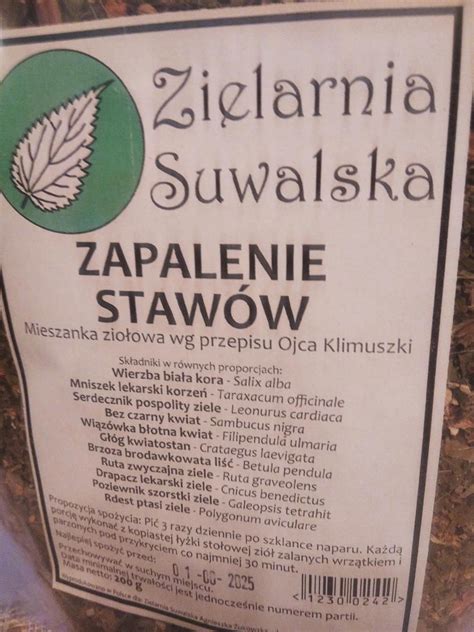 Zielarnia Suwalska Zioła Zapalenie Stawów Wierzba biała kora Mniszek