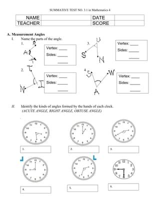 Measures of Angles Worksheets | PDF - Worksheets Library