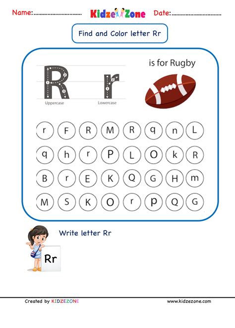 Kindergarten Letter R Worksheets Find And Color