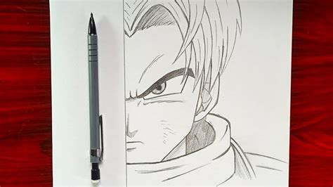 Easy Pencil Sketch How To Draw Future Trunks Half Face Step By