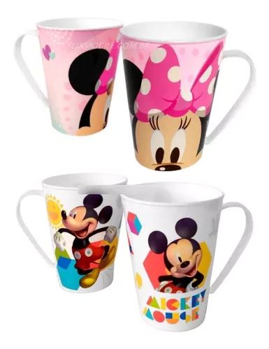 Kit Canecas Infantil Mickey E Minnie Disney Suco Caf Refri