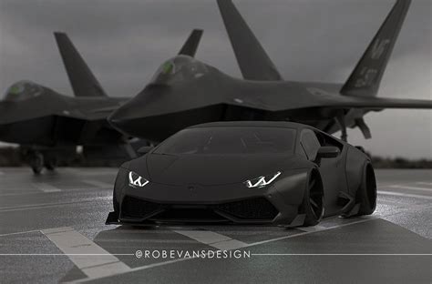 Lamborghini Huracan by Liberty Walk Resembles a Fighter Plane [Rendering] - autoevolution