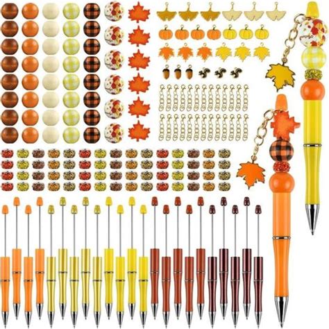 Lot De Stylos Bille Automnaux En Plastique Avec Perles De