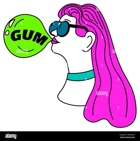 Woman Blowing Bubblegum Cut Out Stock Images And Pictures Alamy