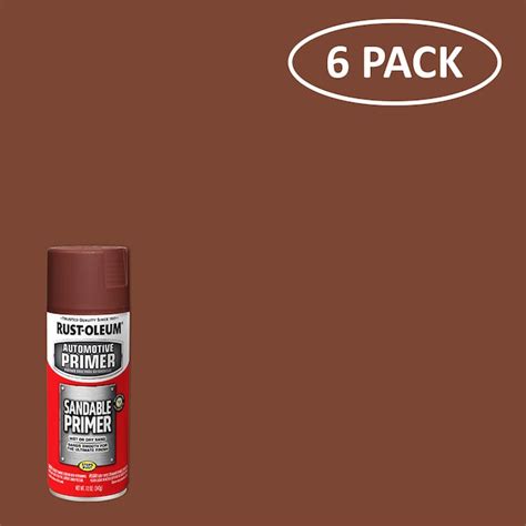 Rust Oleum Automotive Sandable Primer 6 Pack Flat Red Spray Primer Net