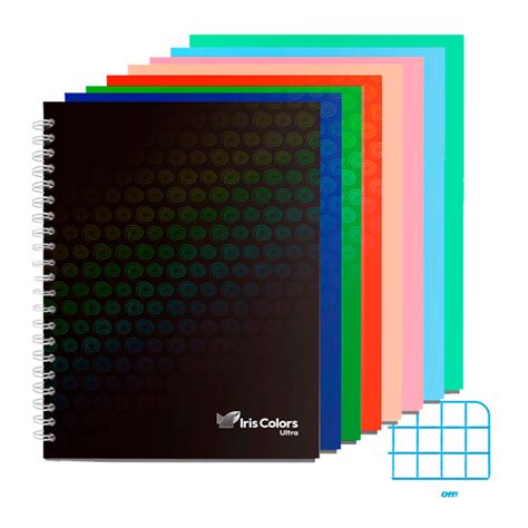 Cuaderno Anillado Cuadriculado A4 160 Hojas Iris Colors