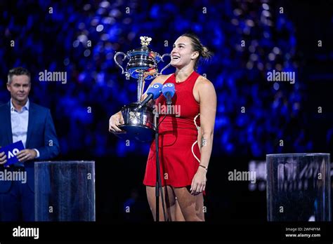 Aryna Sabalenka Australian Open Trophy Hi Res Stock Photography And