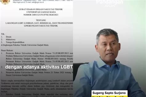 Pihak Fakultas Teknik UGM Keluarkan Surat Edaran Larangan LGBT Wakil