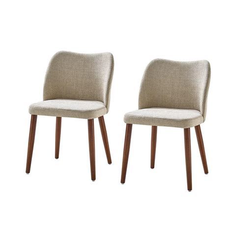 JAYDEN CREATION Eliseo Beige Modern Upholstered Dining Chair With Solid