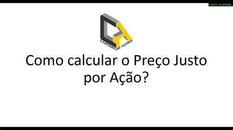 Como Calcular o Preço Justo por Ação YouTube