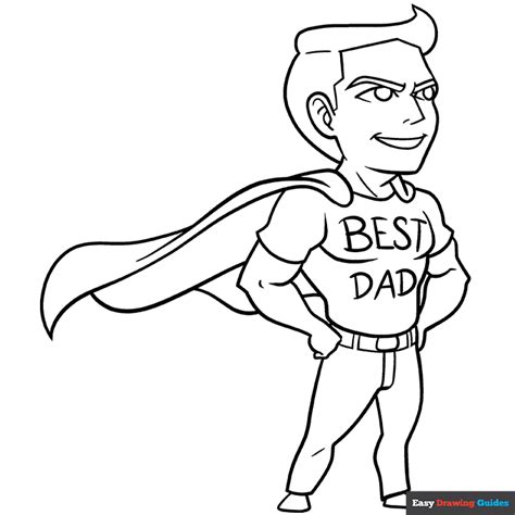 Super Dad Coloring Page | Easy Drawing Guides