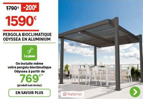 Promo PERGOLA BIOCLIMATIQUE ODYSSEA EN ALUMINIUM Chez Leroy Merlin