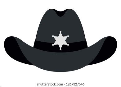 Silhouette Sheriff Hat Icon Vector Isolated Stock Vector (Royalty Free ...