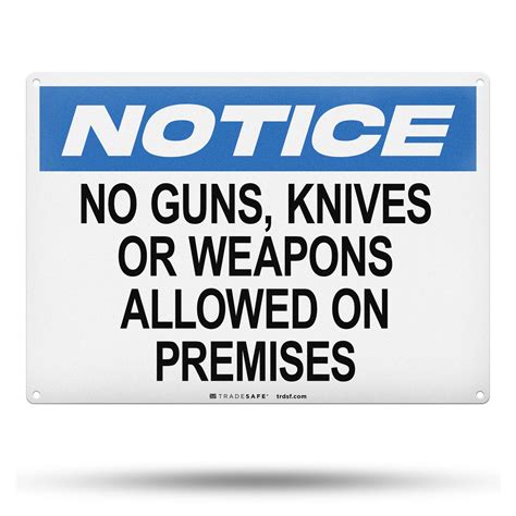 No Weapons Allowed Signs