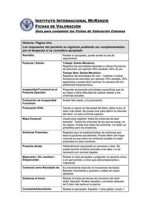 Descargar Las Guías Para Rellenar Las Fichas De Valoración