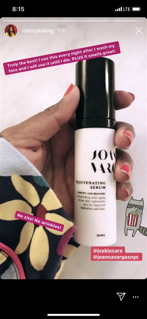 Mindy Kaling Swears By Joanna Vargass Rejuvenating Serum