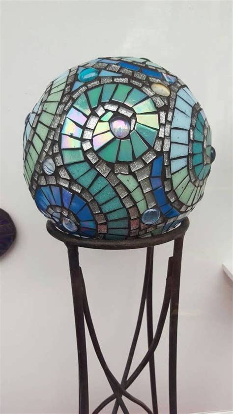 Custom Mosaic Garden Gazing Ball Orb Sphere Etsy Uk Mosaic Garden Mosaic Garden Art Glass