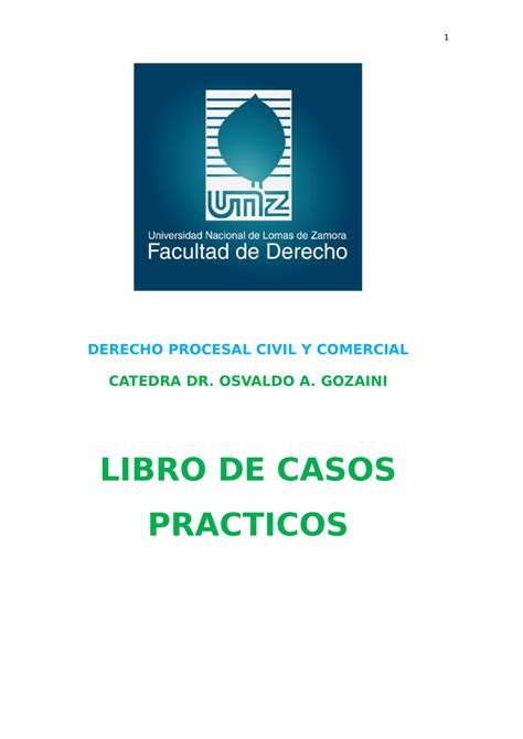 Libro De Casos Practicos Dpcc 2019 Derecho Procesal Civil Y Comercial Catedra Dr Osvaldo A