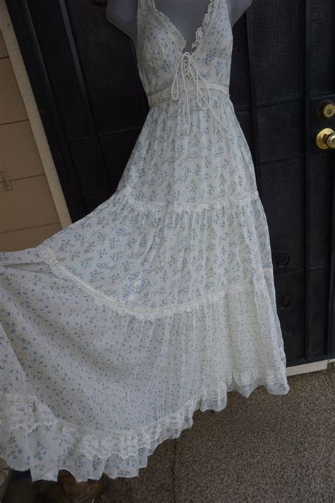 Gunne Sax Size Small Prairie Lace Maxi Dress Corset Gem