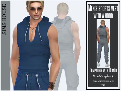 The Sims Resource Men S Sports Vest With A Hood