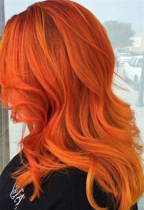 59 Fiery Orange Hair Color Shades To Try Dark Orange Hair Hair Color Orange Orange Ombre Hair