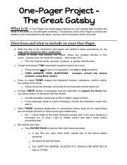 Copy Of GG Novel Analysis One Pager Assignment And Rubric Pdf One