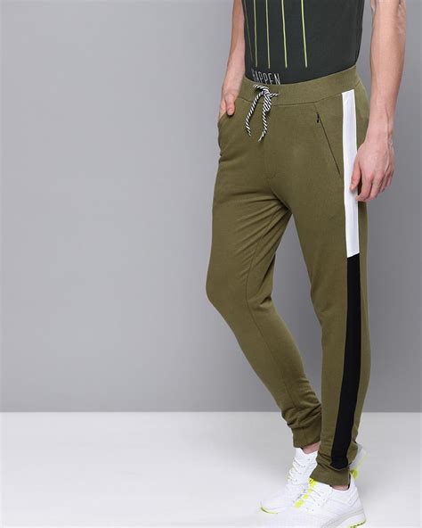 Buy Men S Green Color Block Joggers For Men Green Online At Bewakoof