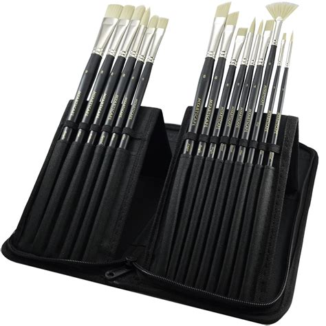 Myartscape 15 Set Synthetic Bristle Brushes For Acrylic And Oil