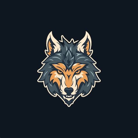 Impresionante Dibujo De La Mascota De La Cabeza Del Lobo Vector Premium