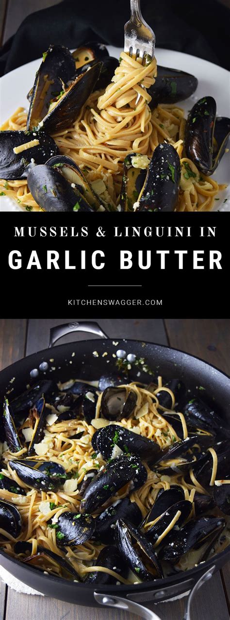 Mussels Served Over Whole Wheat Linguine With A Cream Based Garlic Butter And White Wine Sauce