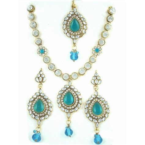Mogul Interior Turquoise Kundan Necklace Set