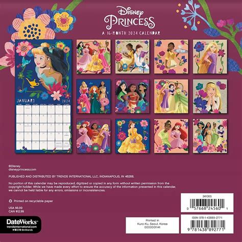 Disney Princess Calendar September Lanni Modesta