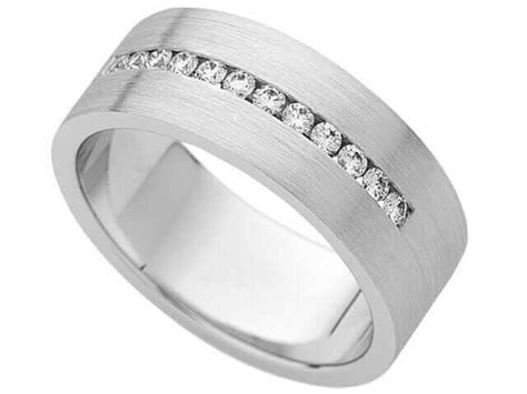 White Gold Gents Wide Diamond Set Band C865 MDT Design