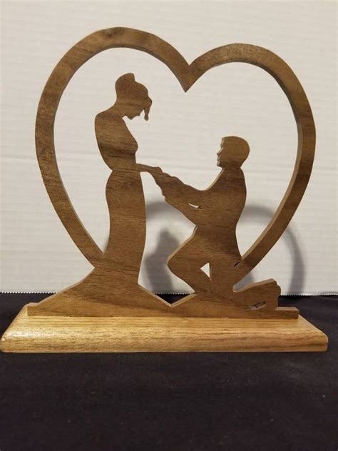 Beautiful Bride And Groom Wedding Sitter Etsy In Scroll Saw