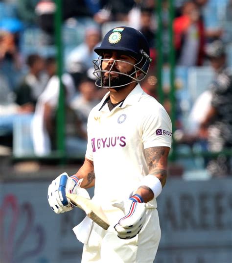 :New Delhi:Virat Kohli, walks back to pavilion after his dismissal ...