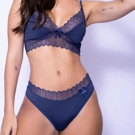 Kit Conjunto De Renda Helena Biqu Ni Lingerie Sexy Sem Bojo Calcinha C S Alto Feminino