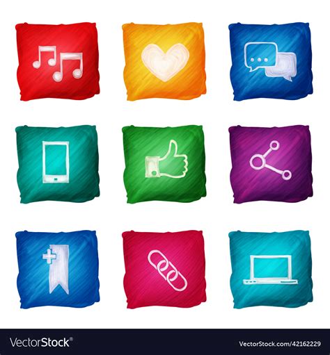 Social Media Icons Watercolor Royalty Free Vector Image