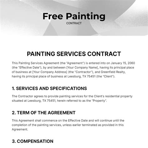 Painting Contract Template Edit Online And Download Example