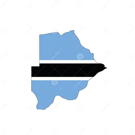 Botswana National Flag In A Shape Of Country Map Stock Vector