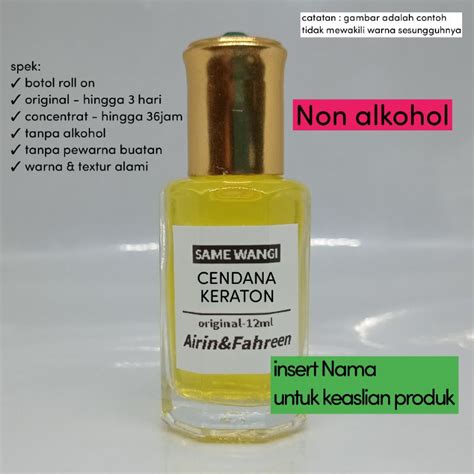 Jual Minyak Wangi Cendana Keraton 12ml Roll On CETAK NAMA Yang Kamu Mau