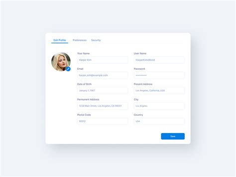 Settings Account Profile By Dmitry Sergushkin On Dribbble