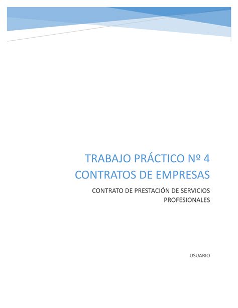 Trabajo Práctico Nº 3 Contratos de Empresas USUARIO TRABAJO