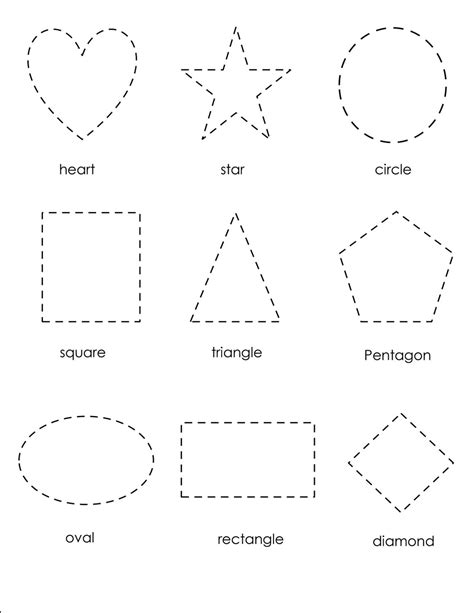 Free Tracing Shapes Worksheets