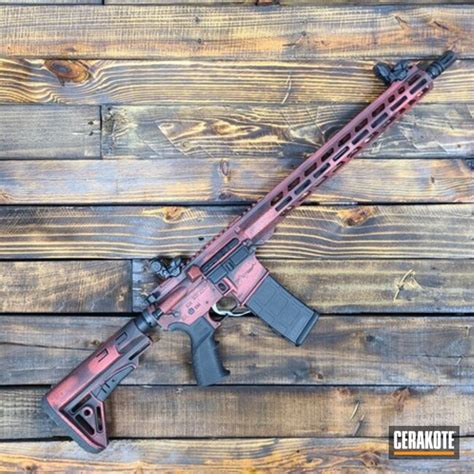 Battleworn Ghost Hunter Ar 15 Cerakoted Using Habanero Red And Armor